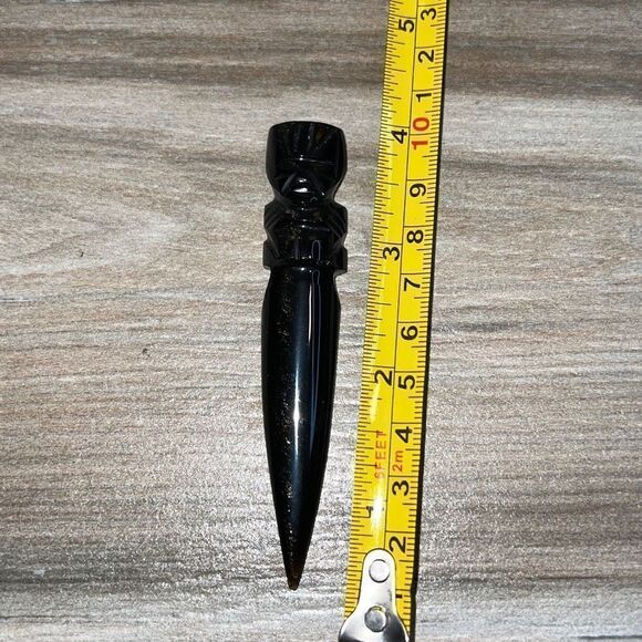 Aztec Warrior Solid Obsidian Letter Opener - Picture 5 of 6